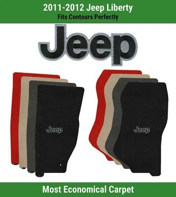 Alfombrillas delanteras Lloyd Velourtex para Jeep Liberty '11-12 con Jeep negro sobre plateado Foto 1 de 4