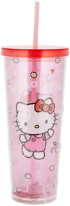 bicchiere con cannuccia Sanrio Hello Kitty Cup With Straw 991121063306 NUOVO - Imagen 1 de 2