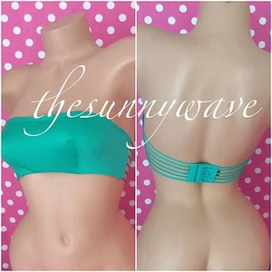 Sujetador Demi Bandeau 32 C con tiras verdes muy sexy de Victoria's Secret - Imagen 1 de 2