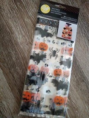 Paquete de 20 bolsas de golosinas de Halloween Wilton bolsas de golosinas de Halloween 4x2x9,5 pulgadas Foto 1 de 3