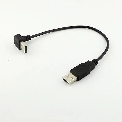 USB 2.0 Type A Male UP Angled to USB A Male Data Extension Adapter Short Cable - Image 1 of 4