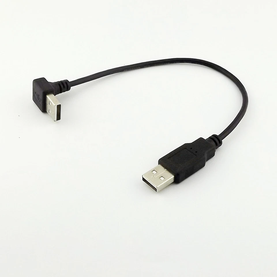 USB 2.0 Type A Male UP Angled to USB A Male Data Extension Adapter Short Cable - Image 1 of 4