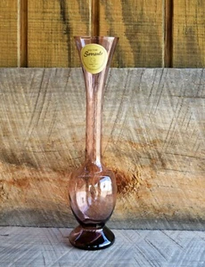 1973 Westwood IMPCO Sorrento Gem Tone Bubble Glass Bud Vase 8711 Amethyst 10" - Picture 1 of 12