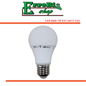 LED BULB E27 A60 7W 4500K LAMP LIGHT 200° 470lm HIGH QUALITY BRIGHTNESS V-TAC