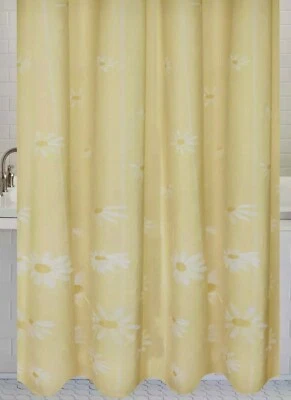 Cortina de ducha de tela amarilla Spring Daisy 70 x 70 - Nueva Foto 1 de 3
