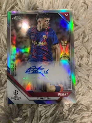 2021-22 Topps UEFA UCL Chrome Pedri Refractor Auto FC Barcelona - Image 1 of 2