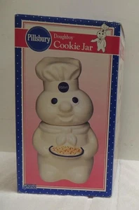 1998 Benjamin & Medwin Pillsbury Doughboy COOKIE JAR Holding Cookie Plate NOS - Picture 1 of 9