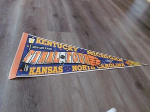 COLLECTIBLE 1993  FINAL FOUR KENTUCKY KANSAS MICHIGAN PENNANT 29 INCH LONG #1 - Picture 1 of 2