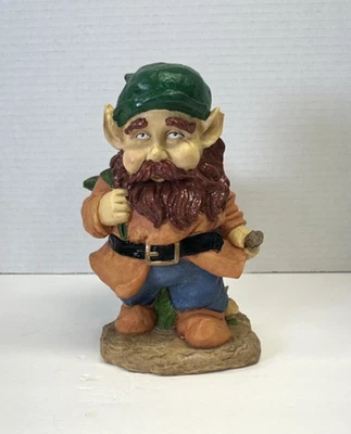 Gnomo rodante ojo de resina divertida estatuilla jardín comedero de pájaros 8" de alto Foto 1 de 4