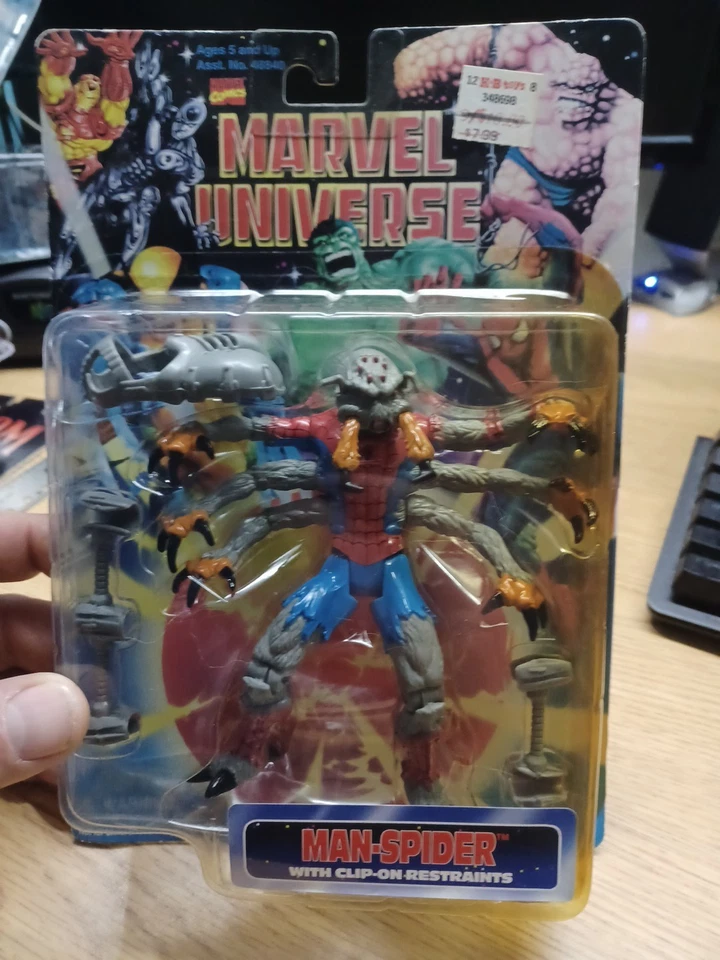 Marvel Universe Man-spider W/clip on Restraints Figure ToyBiz 1997 CIB