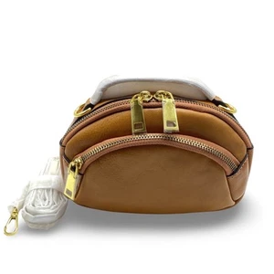 Umhängetasche weiches Leder braun kleine Tasche für Damen Retro Mini Schultertasche - Bild 1 von 9