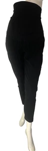 Time and Tru Maternity Pants Sz L Black Stretch Straight Leg Pull On Work Casual - Picture 1 of 7