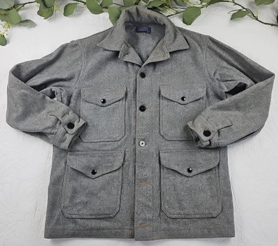 VTG Pendleton Men's Gray Wool Mackinaw Cruiser Jacket Size M Made in USA - Image 1 of 4