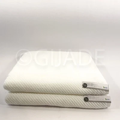 Juego de sábanas de baño clásicas de lujo Kassa Spa 2 piezas 100 % algodón blancas nuevas Foto 1 de 4