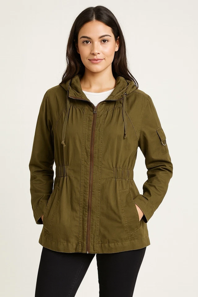Chaqueta utilitaria French Connection Anorak para mujer 8 militar exterior lino algodón Foto 1 de 4