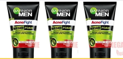 3 x 100 ml Garnier Hombres Espuma Acno Fight WASABI Espuma Lavado Facial Control de Aceite de Acné Foto 1 de 4