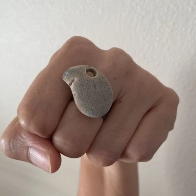 Joia natural anel de rocha marinha oceano praia pedra seixo joia pulseira ajustável - Imagem 1 de 4