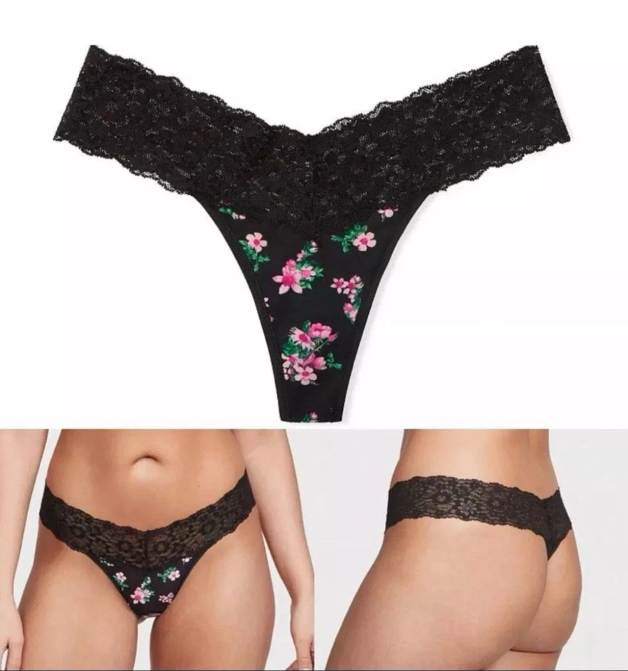 Victoria Secret Lace Cotton Panty Size L - Image 1 of 1