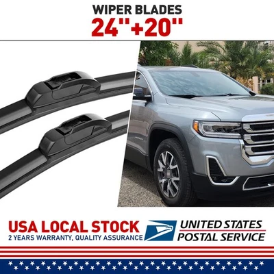 Front Windshield Wiper Blades For CHEVROLET Traverse 2018-2023 24" 20" AllSeason - Imagem 1 de 4