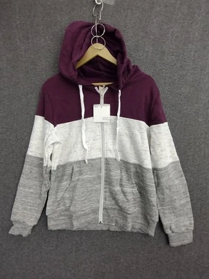 Sudadera con capucha y cremallera Doublju ColorBlock multicolor talla L para mujer Foto 1 de 4