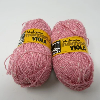 Schachenmayr Nomotta Viola Sport Weight Yarn Pink White F1038 K40 Slubbed - Image 1 of 4