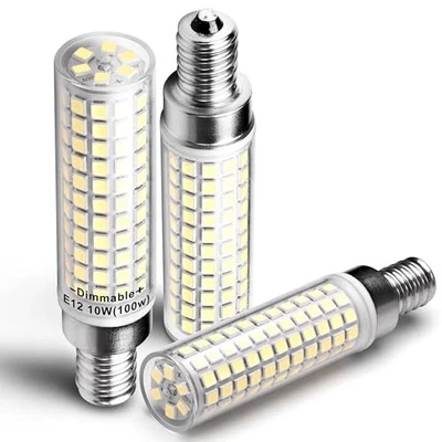 Dimmable E12 C7 LED Candelabra Light Bulb 10W Equivalent 100W 6000K Daylight ... - Image 1 of 4