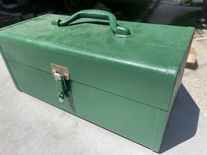 vtg KENNEDY KITS Green Tool Box Tackle Box w/Trays T-15 CLEAN!! Nice - Picture 1 of 8