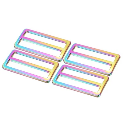 Hebillas deslizantes tri-deslizantes de metal de 50 mm/2 pulgadas 4 un. para correa de correas, coloridas Foto 1 de 4
