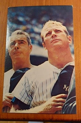 CARTÃO POSTAL 1970 MICKEY MANTLE & JOE DIMAGGIO YANKEE IMMORTALS - VINTAGE NOVA YORK - Imagem 1 de 2