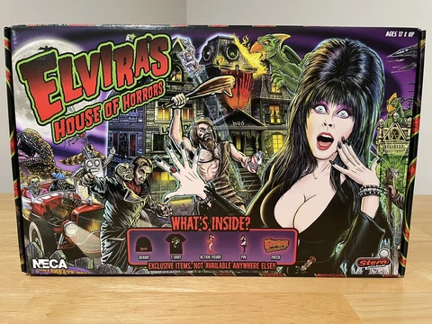 ELVIRA Crate Box XL T-Shirt House Horrors NECA FIG Set HALLOWEEN Pinball Cover