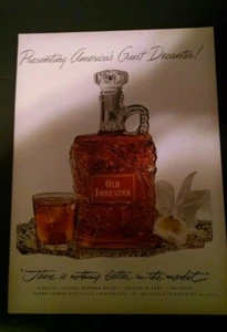 OLD FORESTER KENTUCKY BOURBON PRINT AD SHOWING DECANTER - Picture 1 of 1