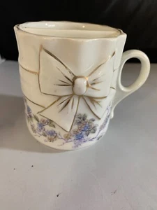Unbranded Mustache Cup/ Mug Porcelain, Bow and Floral Antique Mug - Bild 1 von 4