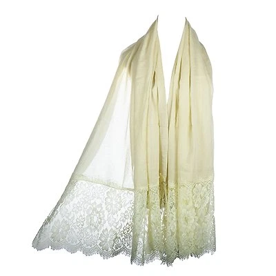 Cachecol de renda floral feminino macio grande xale envoltório verão praia noite cobertura - Imagem 1 de 4