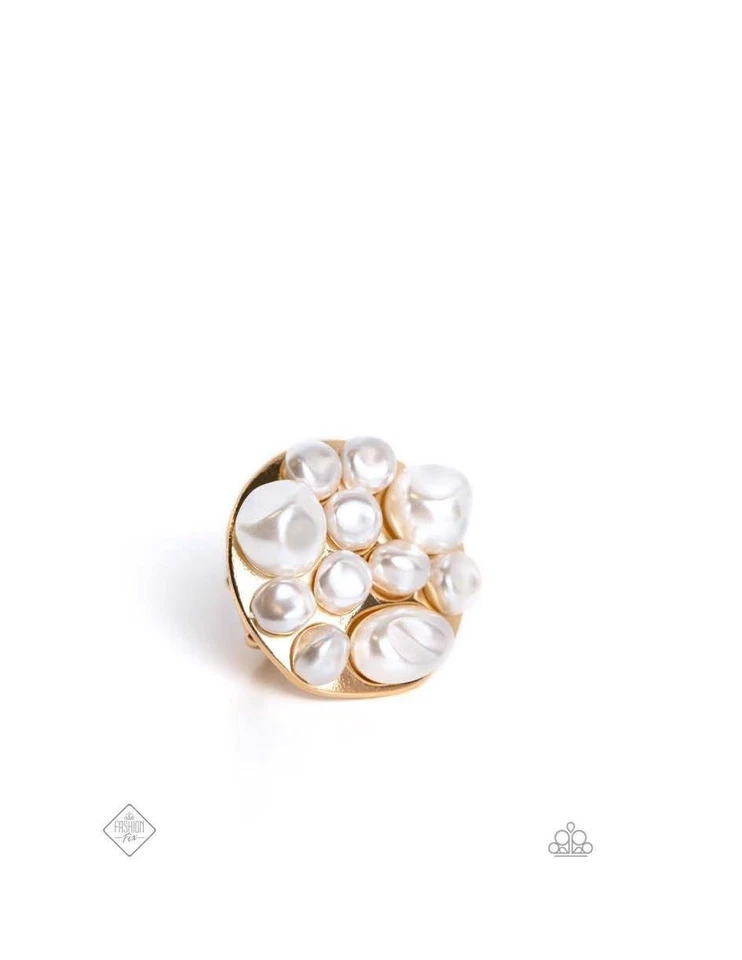 Paparazzi Fashion Fix - Sea Reason - Nuevo - Anillo de oro y perlas Foto 1 de 1