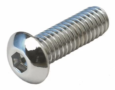 EAST COAST BOLTS 5/16-18 x 1-1/4" Chrome Button Head Bolts Qty 2 | Made in USA | Polished
