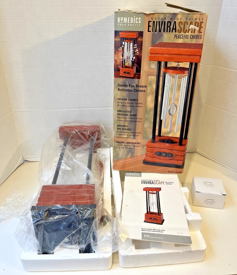 HoMedics WC150 Envirascape Indoor Tabletop Desktop Wind Chimes AC Powered