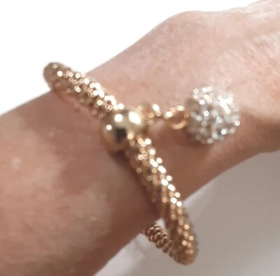 Crystal Ball Bead Mesh Bracelet 6mm 7.5 - Image 1 of 4