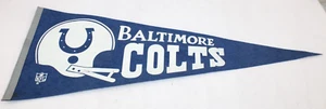 VTG 70s NFL Baltimore Colts Memorabilia 2 Bar Helmet White on Blue Felt Pennant - Picture 1 of 11