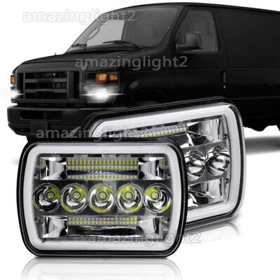  Par de faros LED 130W 7x6" haz alto/bajo aptos para Ford E-350 E-450 Super Duty Foto 1 de 4