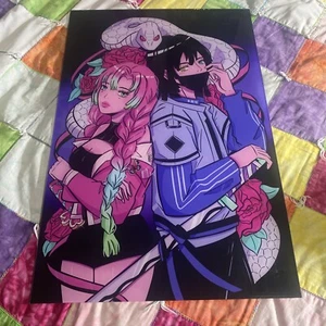 Demon Slayer Iguro Obanai Kanroji Mitsuri Legierung Acryl Poster 24 x 16 Zoll - Bild 1 von 8