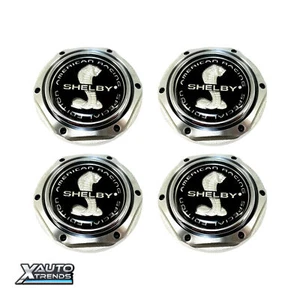 4 x American Racing Wheel Center Cap Aluminum HEX FLAT w/SHELBY Logo 1242103099 - Picture 1 of 1