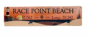 Nuevo letrero metálico Race Point Beach Cape Cod faro brújula 20"x5" recuerdo - Imagen 1 de 5
