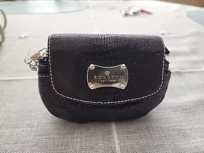 Rosetti Black Wallet Chain Broken Zipper Works Snap Close 573 - Image 1 of 4