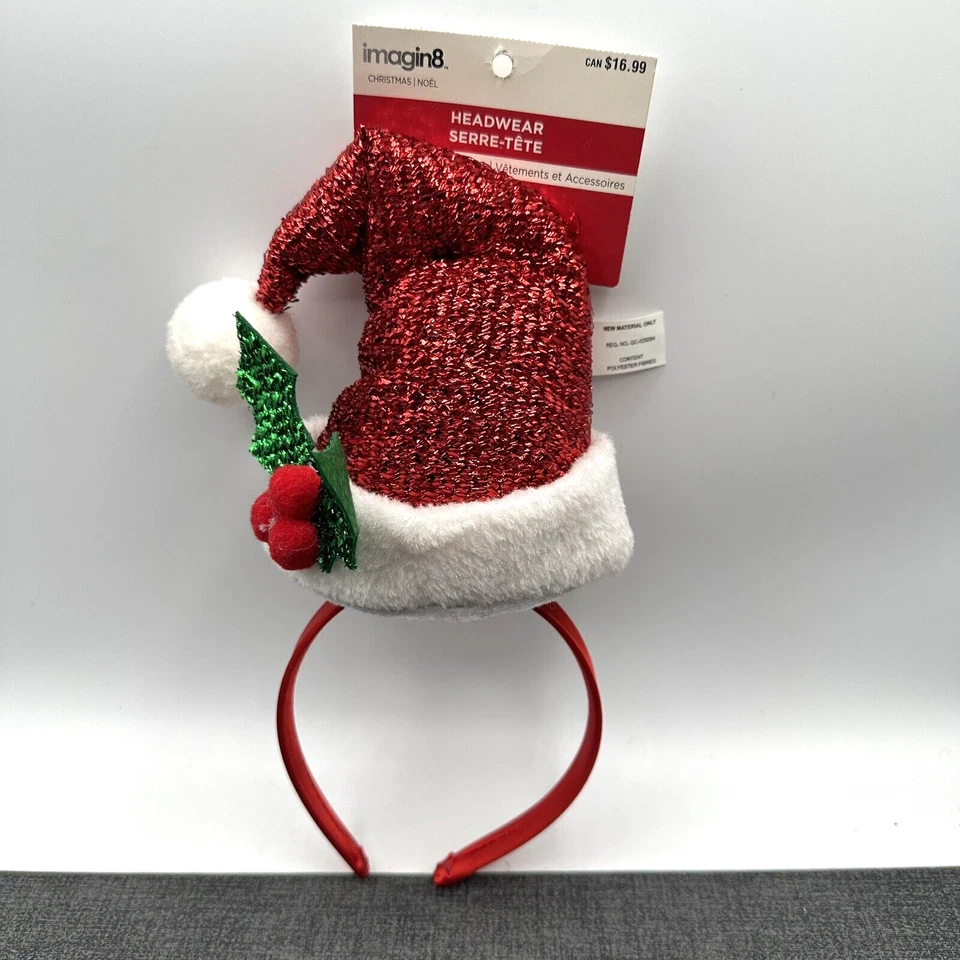 Sombrero de Papá Noel Diadema Fiesta de Navidad Lentejuelas Muérdago Trabajo Vacaciones Fiesta Adulto Foto 1 de 4