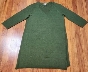 J Jill linen viscose tunic side slits v neck XS petite beautiful green - Picture 1 of 2