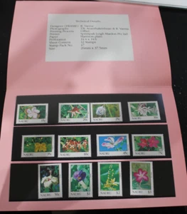 MINT 1991 NAURU FRANGIPANI  FLOWERS STAMP SET OF 12 STAMP PACK - Picture 1 of 2