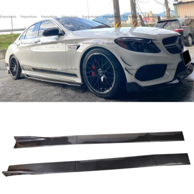 For Mercedes-Benz S450 S500 86" Side Skirt Extension Rocker Splitter Carbon Foto 1 de 4