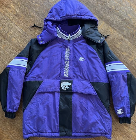 Vintage Starter Men’s Kansas State Wildcats 1/2 Zip Puffer Jacket Size M Cover