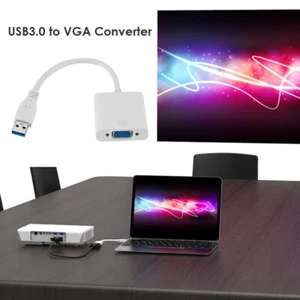 USB 3.0 to VGA Video Display Adapter 1080P Multi-Display Converter (White) - Imagen 1 de 12