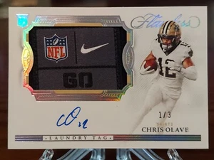 Chris Olave 2022 Flawless Laundry Tag Swoosh Patch On-Card Auto RC 1/3 #LTS-CO - Bild 1 von 4